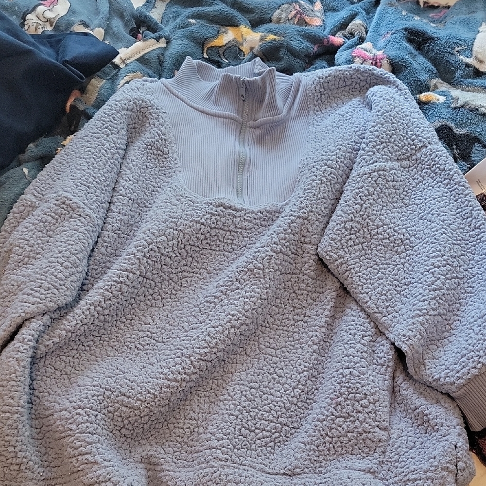 Aerie Soft Blue Sherpa Jacket